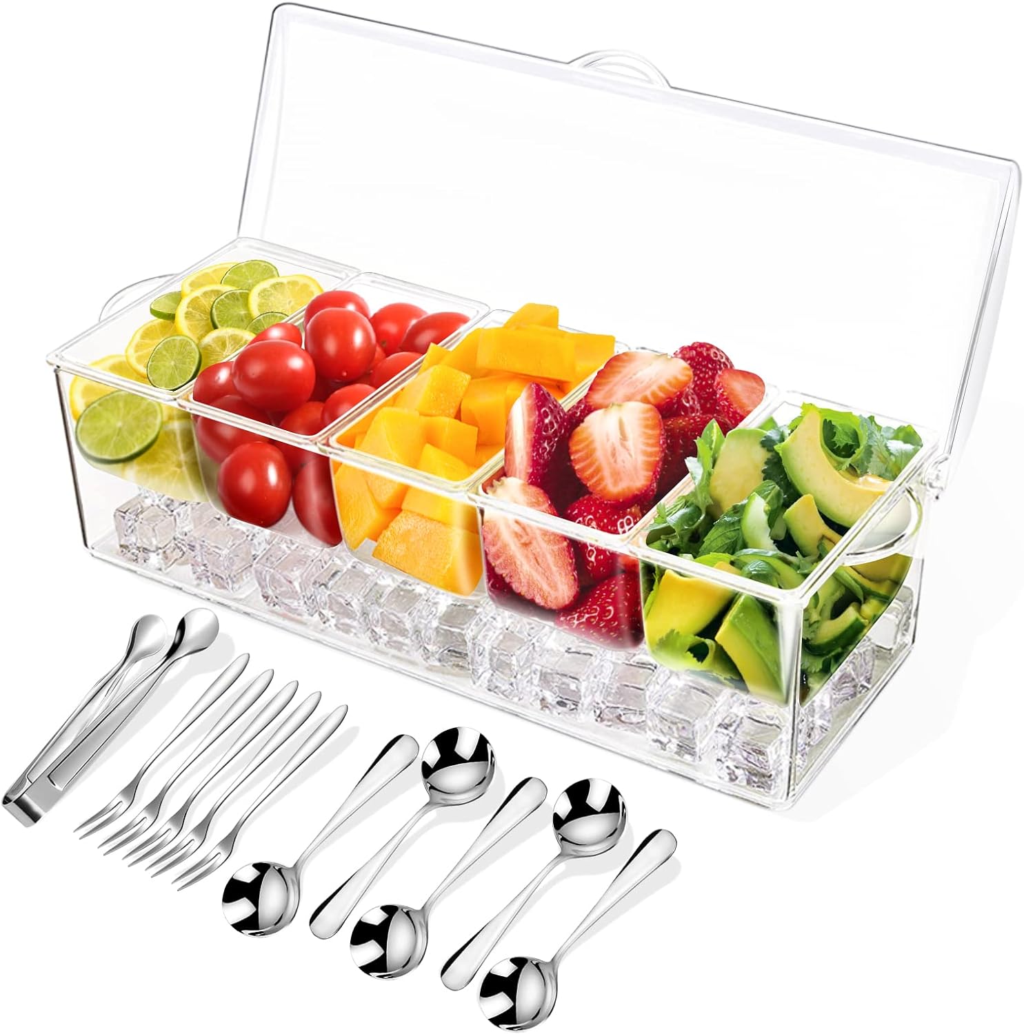 ARSTPEOE Chilled Condiment Tray – Stylish Party & BBQ Serving Organizer